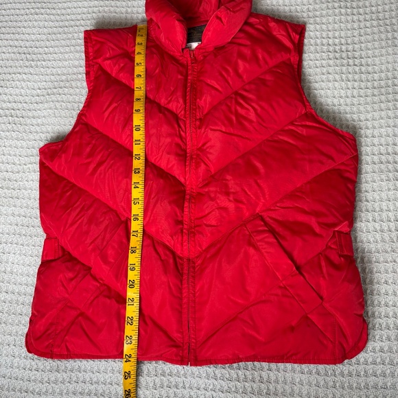 Vintage Eddie Bauer Goose Down Puffer Vest Womens Medium Red 80s 90s Winter Coat - Picture 7 of 7